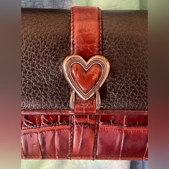 Brighton Brown Leather Mini Croc Embossed Flap Crossbody Bag Organizer Purse - Picture 4 of 15